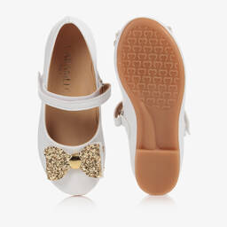 كاراميلو كيدز -حذاء بمب جلد صناعي لون أبيض للبنات | Childrensalon Outlet