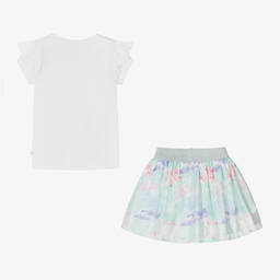 Caramelo Kids-Girls White & Green Skirt Set | Childrensalon Outlet