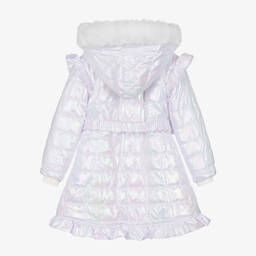 Caramelo Kids-Girls White Hooded Coat | Childrensalon Outlet