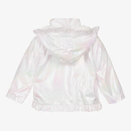 Caramelo Kids-Girls White Pearlescent Coat | Childrensalon Outlet