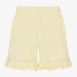 Caramelo Kids-Girls Yellow Cotton Sequin Shorts Set | Childrensalon Outlet