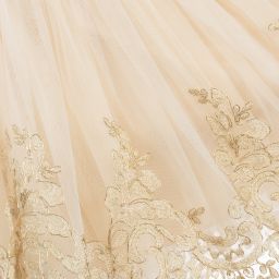 Caramelo Kids-Gold Jacquard & Tulle Dress | Childrensalon Outlet
