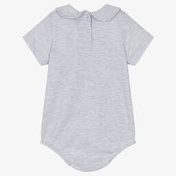 Caramelo Kids-Grey Collared Jersey Bodysuit | Childrensalon Outlet