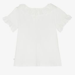 Caramelo Kids-Кремовая футболка с бантиком из стразов | Childrensalon Outlet