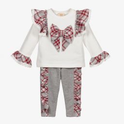 Caramelo Kids-Ivory & Grey Leggings Set | Childrensalon Outlet