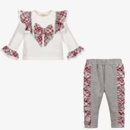 Caramelo Kids-Ivory & Grey Leggings Set | Childrensalon Outlet