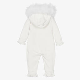 Caramelo Kids-Кремовый вязаный комбинезон для коляски с сердечками | Childrensalon Outlet