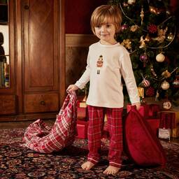 Caramelo Kids-Ivory & Red Festive Pyjamas | Childrensalon Outlet