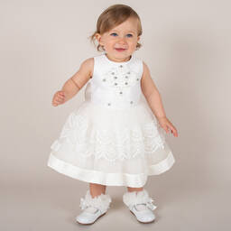 Caramelo Kids-Ivory Satin & Tulle Dress | Childrensalon Outlet