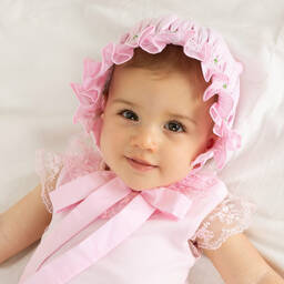 Caramelo Kids-Розовый хлопковый чепец со сборками | Childrensalon Outlet