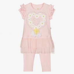 Caramelo Kids-طقم ليغنغز قطن لون زهري للبنات | Childrensalon Outlet