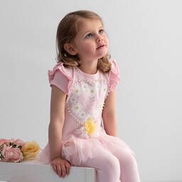 Caramelo Kids-طقم ليغنغز قطن لون زهري للبنات | Childrensalon Outlet