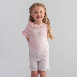 Caramelo Kids-Розовая футболка с бантиком из стразов | Childrensalon Outlet