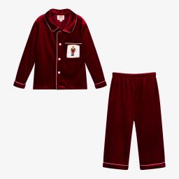 Caramelo Kids-Red Velour Festive Pyjamas | Childrensalon Outlet