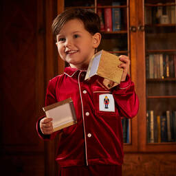 Caramelo Kids-Red Velour Festive Pyjamas | Childrensalon Outlet