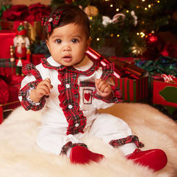 Caramelo Kids-White Cotton Baby Romper | Childrensalon Outlet