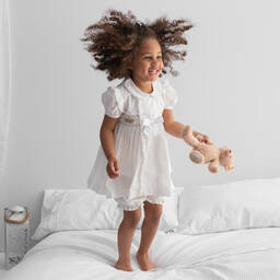 Caramelo Kids-White Dress & Bloomers Set | Childrensalon Outlet