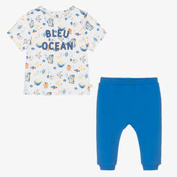 Carrément Beau-Футболка и синие брюки из органического хлопка | Childrensalon Outlet