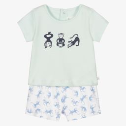 Carrément Beau-Baby Boys Green Shorts Set | Childrensalon Outlet