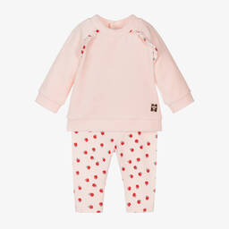 كاريمون بو-طقم ليقنز  قطن عضوي قطيفة لون زهري للمولودات | Childrensalon Outlet