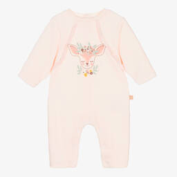 كاريمون بو-أوفرول رومبر قطن قطيفة لون زهري للمولودات | Childrensalon Outlet