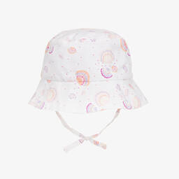Carrément Beau-Baby Girls White Cotton Seashell Sun Hat | Childrensalon Outlet