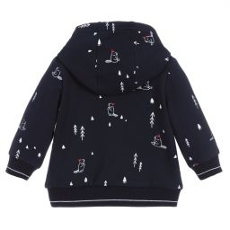 Carrément Beau-توب بسحّاب قطن عضوي جيرسي لون كحلي وأبيض | Childrensalon Outlet