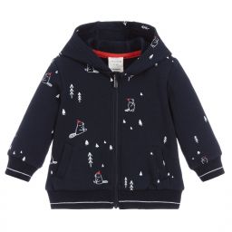 Carrément Beau-توب بسحّاب قطن عضوي جيرسي لون كحلي وأبيض | Childrensalon Outlet