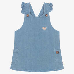 Carrément Beau-Blue Denim Dungaree Dress | Childrensalon Outlet