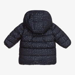 كاريمون بو-معطف بافر هودي أطفال بناتي منقط لون كحلي وذهبي | Childrensalon Outlet