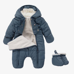 Carrément Beau-Blue Puffer Baby Snowsuit | Childrensalon Outlet