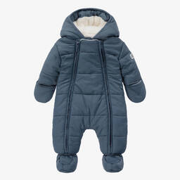 Carrément Beau-Blue Puffer Baby Snowsuit | Childrensalon Outlet