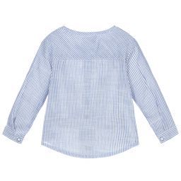 Carrément Beau-Сине-белая рубашка из хлопка | Childrensalon Outlet