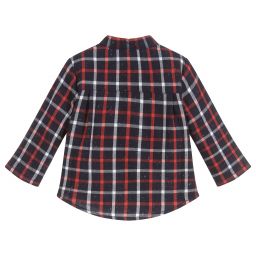 كاريمون بو-قميص أطفال ولادي كاروهات لون كحلي وأحمر | Childrensalon Outlet