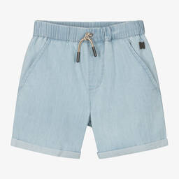 Carrément Beau-Boys Blue Cotton Chambray Shorts | Childrensalon Outlet