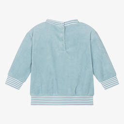Carrément Beau-Boys Blue Cotton Towelling Sweatshirt | Childrensalon Outlet