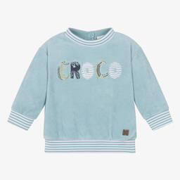 Carrément Beau-Boys Blue Cotton Towelling Sweatshirt | Childrensalon Outlet