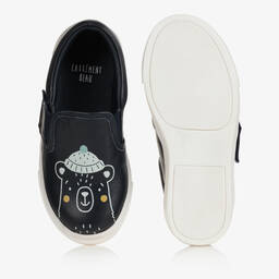 Carrément Beau-Boys Blue Leather Slip-On Shoes | Childrensalon Outlet
