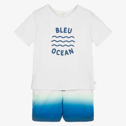 Carrément Beau-Топ и синие шорты из органического хлопка | Childrensalon Outlet