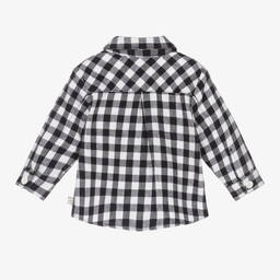 Carrément Beau-Boys Blue & White Check Cotton Shirt  | Childrensalon Outlet