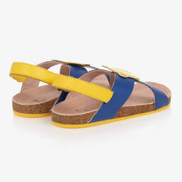 كاريمون بو-صندل جلد لون أصفر وأزرق للأولاد | Childrensalon Outlet