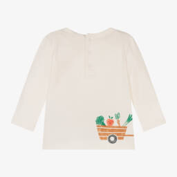 Carrément Beau-Boys Cream Tractor Cotton Tee | Childrensalon Outlet