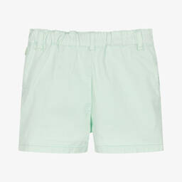 Carrément Beau-Boys Green Cotton Twill Shorts | Childrensalon Outlet