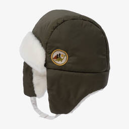 Carrément Beau-Boys Green & Ivory Trapper Hat | Childrensalon Outlet