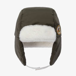 Carrément Beau-Boys Green & Ivory Trapper Hat | Childrensalon Outlet