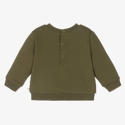 Carrément Beau-Boys Green Organic Cotton Sweatshirt | Childrensalon Outlet