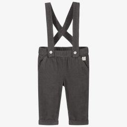 Carrément Beau-بنطلون أطفال ولادي قطن كوردروي لون رمادي | Childrensalon Outlet