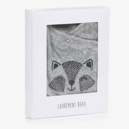 Carrément Beau-Boys Grey Racoon Velour Babygrow | Childrensalon Outlet