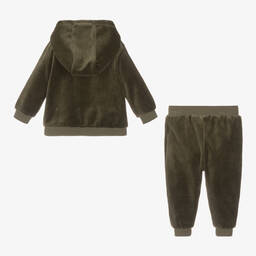 Carrément Beau-Boys Khaki Green Organic Cotton Tracksuit | Childrensalon Outlet
