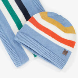 Carrément Beau-Boys Knitted Blue Hat & Snood | Childrensalon Outlet